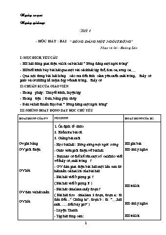 Giáo án Âm nhạc Lớp 9 - Chương trình cả năm