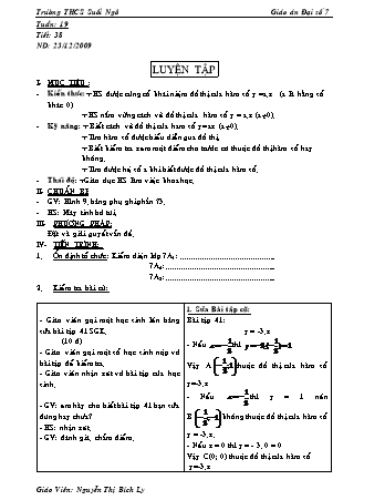 Giáo án Đại số Lớp 7 - Tiết 38: Luyện tập - Nguyễn Thị Bích Ly