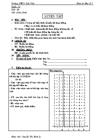 Giáo án Đại số Lớp 7 - Tiết 46: Luyện tập - Nguyễn Thị Bích Ly
