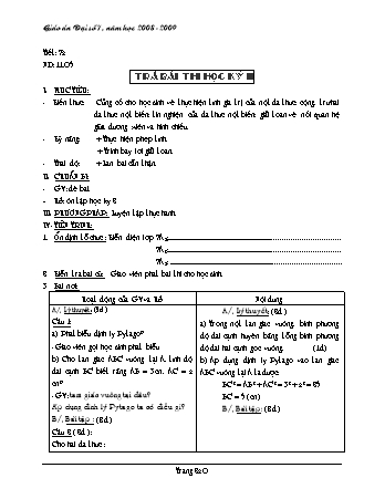 Giáo án Đại số Lớp 7 - Tiết 74: Trả bài thi học kỳ II