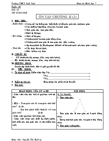 Giáo án Hình học Lớp 7 - Tiết 45: Ôn tập Chương II - Nguyễn Thị Bích Ly