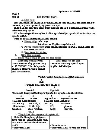 Giáo án Hóa học 8 - Tiết 11: Bài luyện tập 1 (Bản đẹp)