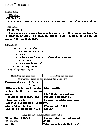 Giáo án Hóa học 8 - Tiết 52: Thực hành 5