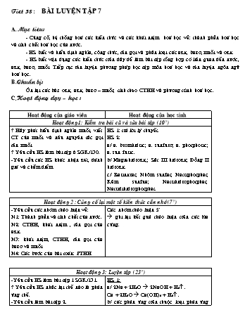 Giáo án Hóa học 8 - Tiết 58: Luyện tập 7