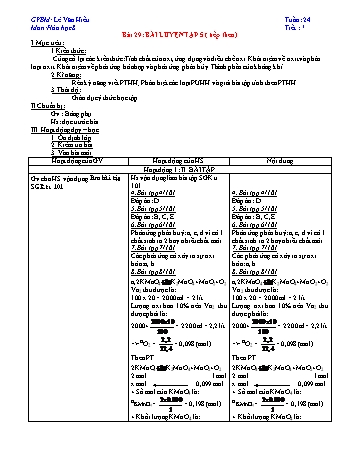 Giáo án Hóa học 8 - Tuần 24 - Lê Văn Hiếu