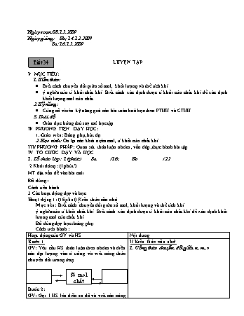 Giáo án Hóa học Khối 8 - Tiết 34: Luyện tập