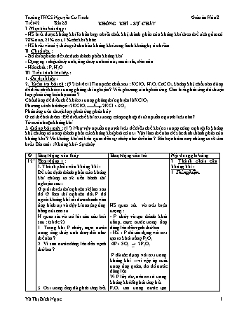 Giáo án Hóa học Lớp 8 - Tiết 42: Không khí - Sự cháy - Võ Thị Bích Ngọc