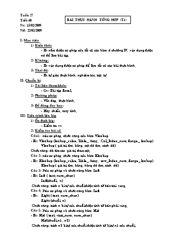 Giáo án Tin học Khối 9 - Tuần 27