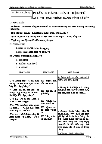 Giáo án Tin học Lớp 7 - Chương trình cả năm - Nguyễn Thị Lộc