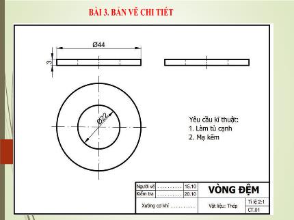 Bài giảng Công nghệ Lớp 8 (Cánh diều) - Bài 3: Bản vẽ chi tiết