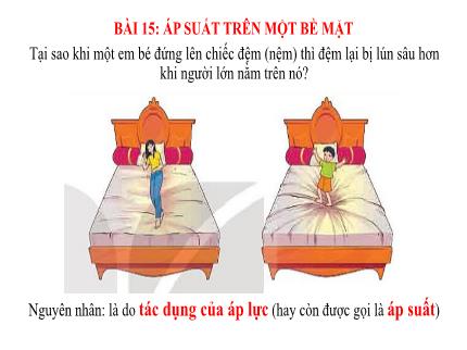 Bài giảng Khoa học tự nhiên Lớp 8 - Bài 15: Áp suất trên một bề mặt