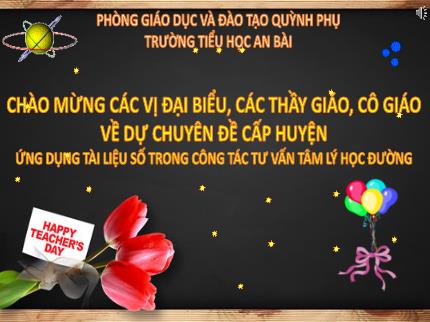 Chuyên đề Ứng dụng tài liệu số đẩy mạnh công tác tư vấn tâm lý học đường - Năm học 2023-2024 - Đặng Thị Thanh Thúy