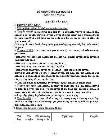Đề cương ôn tập học kì I môn Ngữ văn 6 - Nguyễn Thị Bích Thủy