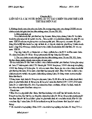Đề cương ôn tập môn Lịch sử 9 - Năm học 2019-2020 - Trường THCS Quỳnh Ngọc