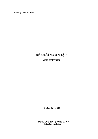 Đề cương ôn tập môn Ngữ văn 9 - Năm học 2019-2020 - Nguyễn Thị Thanh