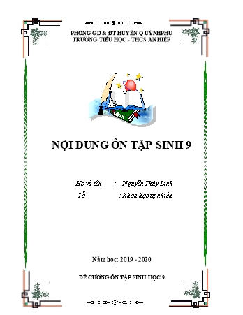 Đề cương ôn tập Sinh học 9 - Nguyễn Thùy Linh