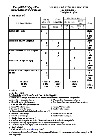 Đề kiểm tra cuối học kì II môn Tin học Lớp 9 - Năm học 2023-2024 - Phạm Thị Thủy (Có đáp án)