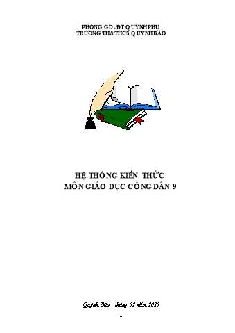 Hệ thống kiến thức môn Giáo dục công dân 9 - Năm học 2019-2020 - Nguyễn Thị Nhàn