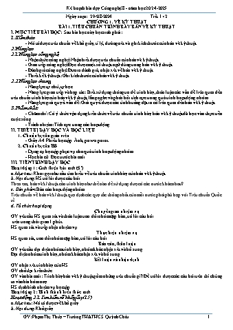 Kế hoạch bài dạy Công nghệ 8 - Chương 1: Vẽ kỹ thuật - Bài 1: Tiêu chuẩn trình bày bản vẽ kỹ thuật - Năm học 2024-2025