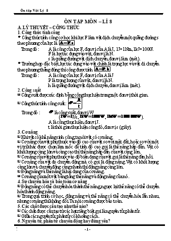 On tập Vật lý 8 - Trần Xuân Kiểm (Có đáp án)