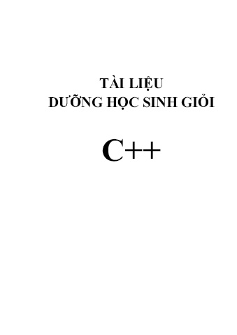 Tài liệu dưỡng học sinh giỏi C++