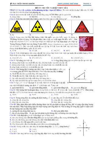 10 Đề thi tốt nghiệp THPT môn Vật lí - Trường THPT Lương Thế Vinh (Có đáp án)
