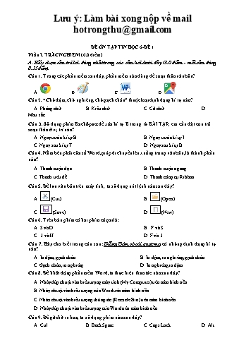 3 Đề ôn tập môn Tin học Lớp 6