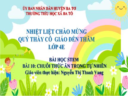 Bài giảng Khoa học Stem 4 - Bài 10: Chuỗi thức ăn trong tự nhiên - Nguyễn Thị Thanh Vang