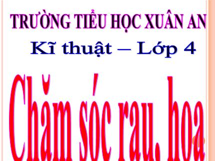 Bài giảng Kĩ thuật 4 - Bài 13: Chăm sóc rau, hoa - Nguyễn Thị Kim Dung