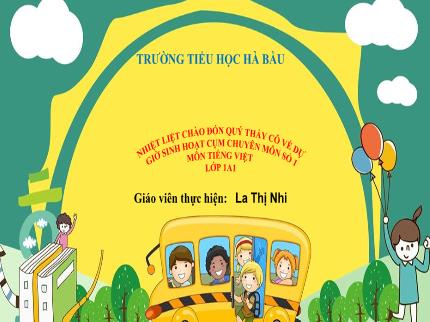 Bài giảng Tiếng Việt 1 - Bài 36: Om, ôm, ơm (Tiết 1) - Năm học 2023-2024 - La Thị Nhi