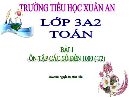Bài giảng Toán 3 - Bài 1: Ôn tập các số đến 1000 (Tiết 2) - Nguyễn Thị Minh Hiểu