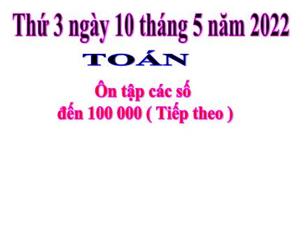 Bài giảng Toán 3 - Bài: Ôn tập các số đến 100000 (Tiếp theo) - Năm học 2021-2022 - Nguyễn Thị Thảo