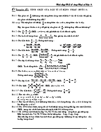Chuyên đề bồi dưỡng học sinh giỏi môn Toán Lớp 7