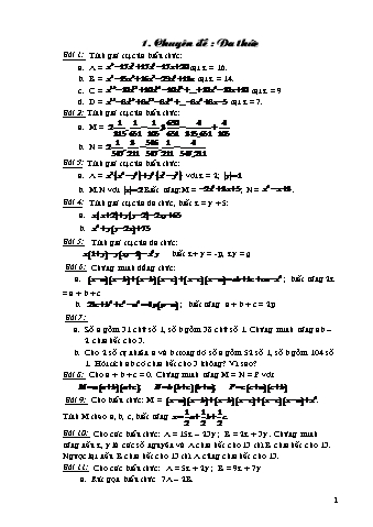 Chuyên đề bồi dưỡng học sinh giỏi môn Toán Lớp 8
