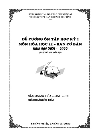Đề cương ôn tập học kì I môn Hóa học 11 (Ban cơ bản) - Năm học 20212-2022