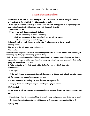 Đề cương ôn tập môn Sinh học Lớp 6