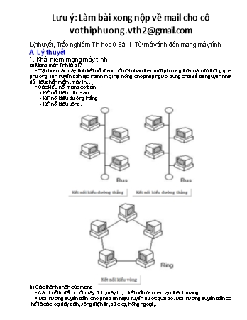 Đề cương ôn tập môn Tin học Lớp 9 - Bài 1 đến 14