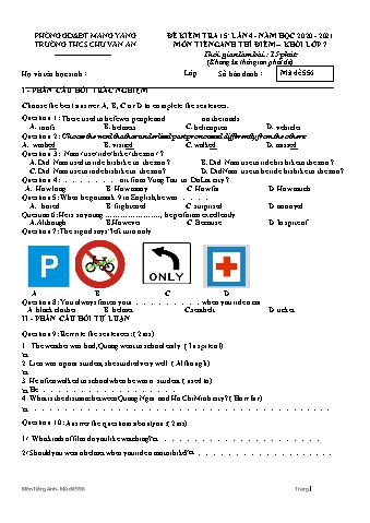 Đề kiểm tra 15 phút môn Tiếng Anh 7 (Hệ 10 năm) lần 4 năm học 2020-2021 - Trường THCS Chu Văn An (Có đáp án)