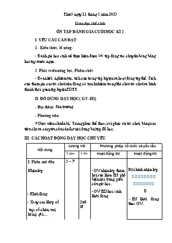Kế hoạch bài dạy Khối 3 - Tuần 34 - Năm học 2022-2023 - Trần Thị Minh Đức
