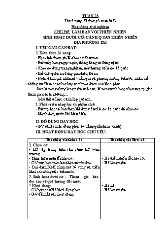 Kế hoạch bài dạy Lớp 3 - Tuần 28 - Năm học 2022-2023 - Nguyễn Thị Thủy