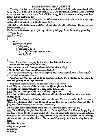 Kế hoạch bài dạy Tin học 11 - Bài: Thuật toán quay lùi