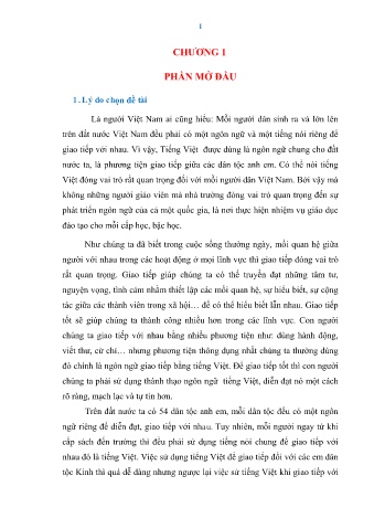 Sáng kiến kinh nghiệm Một số biện pháp nâng cao năng lực ngôn ngữ cho học sinh Lớp 1