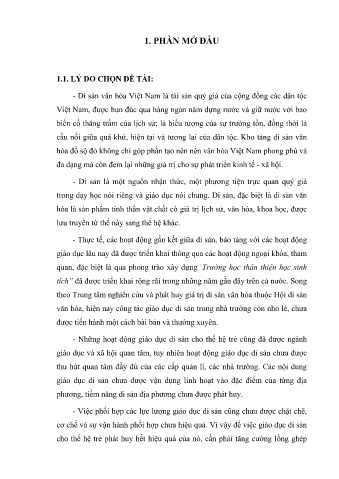 Sáng kiến kinh nghiệm Một số giải pháp lồng ghép giáo dục di sản thông qua giảng dạy Địa lí 9