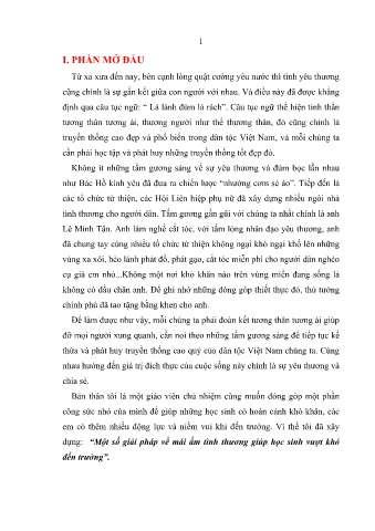 Sáng kiến kinh nghiệm Một số giải pháp về mái ấm tình thương giúp học sinh vượt khó đến trường