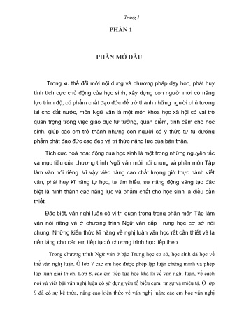 SKKN Biện pháp giúp học sinh Lớp 9 Trường THCS Phổ An làm tốt bài nghị luận văn học