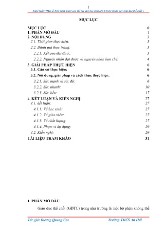 SKKN Một số biện pháp nâng cao thể lực cho học sinh Lớp 8 trong giảng dạy Giáo dục thể chất