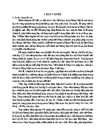 SKKN Một số biện pháp rèn kĩ năng viết đúng chính tả cho học sinh Lớp 3C trường TH&THCS Đăk Trôi